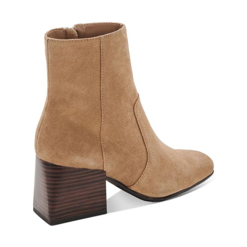 AQUA COLLEGE Womens Beige Waterproof Tora Square Toe Stacked Heel Booties 5.5 M - Picture 3 of 4